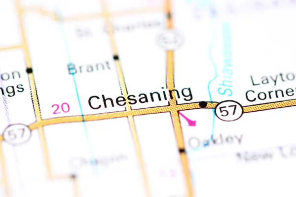 Chesaning Stanie Michigan Usa Mapie — Zdjęcie stockowe