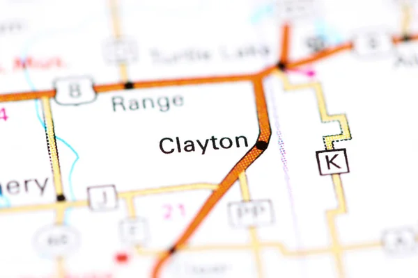 Clayton Wisconsin Eeuu Mapa — Foto de Stock