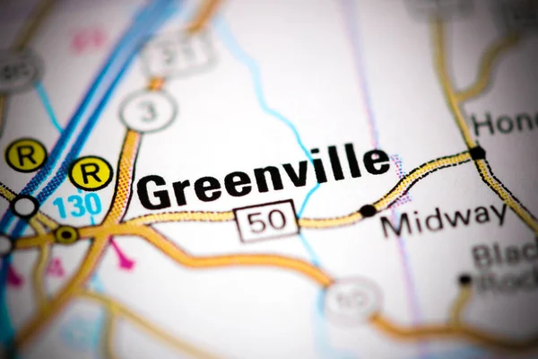 Greenville Alabama Eua Sobre Mapa — Fotografia de Stock