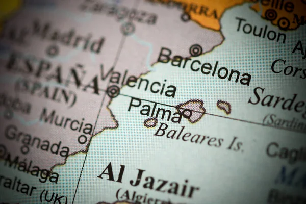 Palma Europa Mapa Geográfico — Foto de Stock