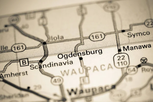 Ogdensburgban Wisconsinban Usa Térképen — Stock Fotó