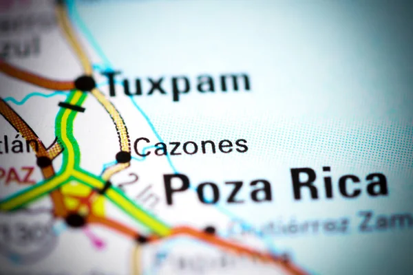Cazones. Mexico on a map