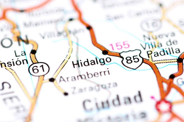 Hidalgo México Sobre Mapa — Fotografia de Stock