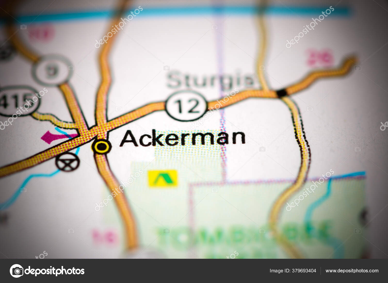 Ackerman Mississippi Usa Map Stock Photo by ©aliceinwonderland2020