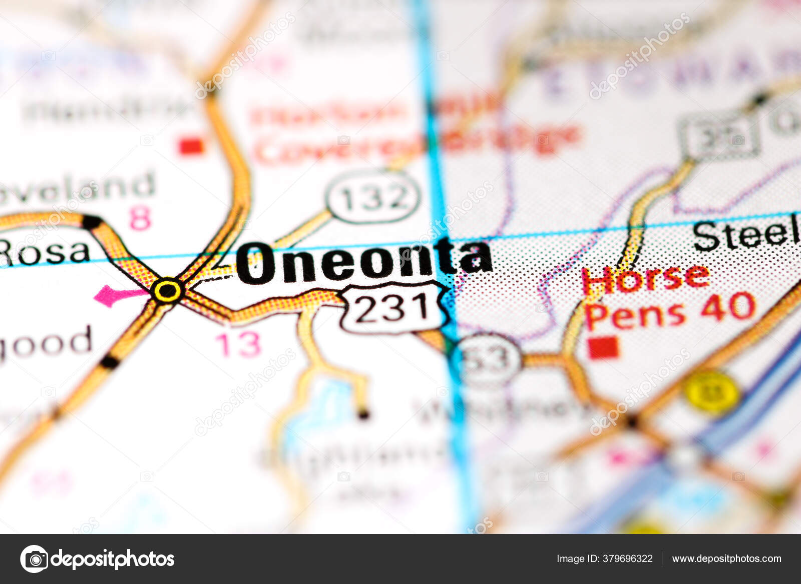 Oneonta Alabama Usa Map — Stock Photo © aliceinwonderland2020 379696322