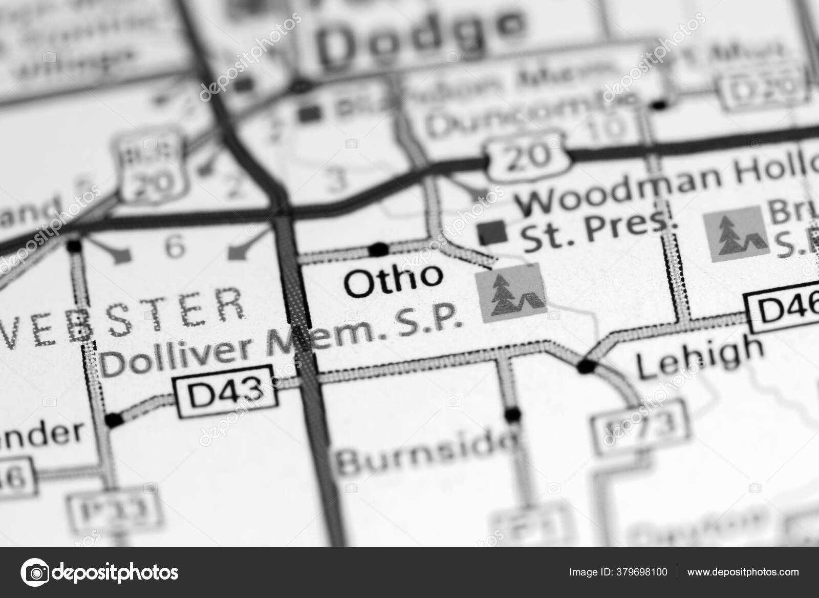 Otho Iowa Usa Map — Stock Photo © aliceinwonderland2020 379698100