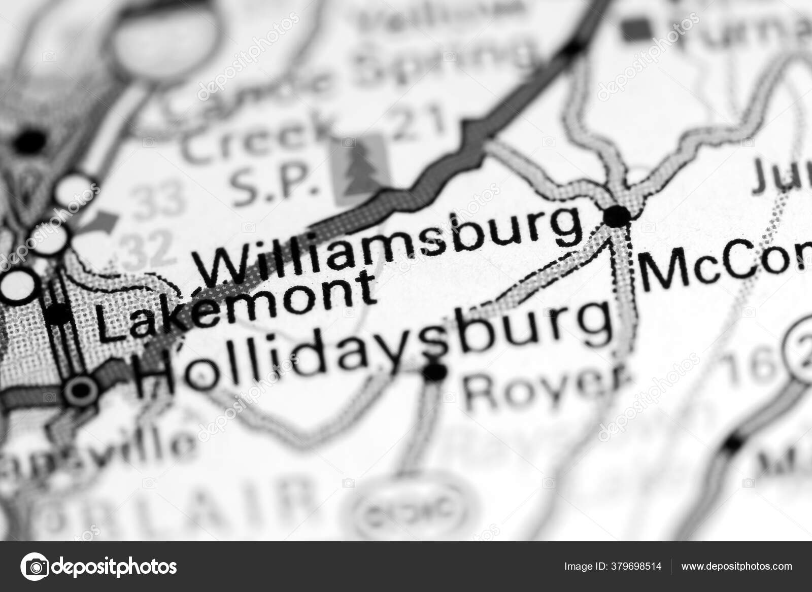 Williamsburg Pennsylvania Usa Map Stock Photo by ©aliceinwonderland2020