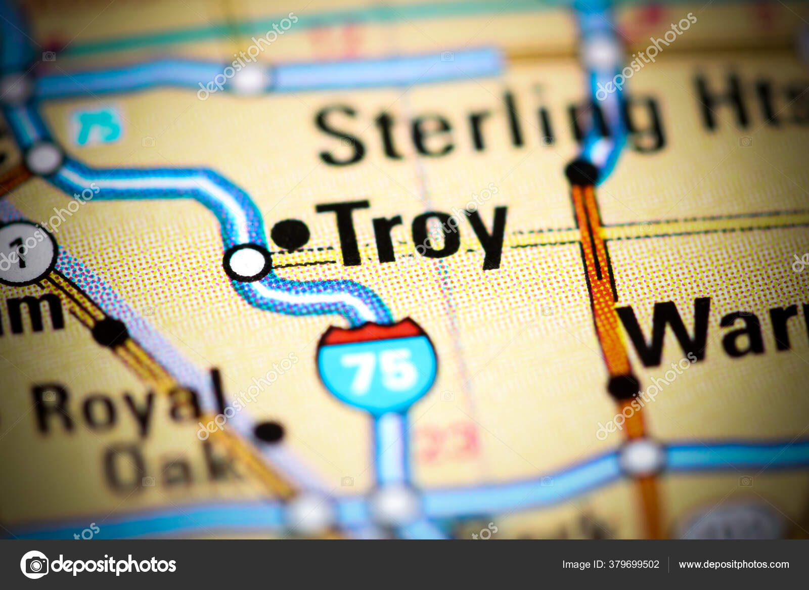Troja Michigan Usa Auf Einer Karte Stockfotografie Lizenzfreie Fotos C Aliceinwonderland2020 379699502 Depositphotos