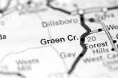 Green Cr. Severní Karolína. USA na mapě