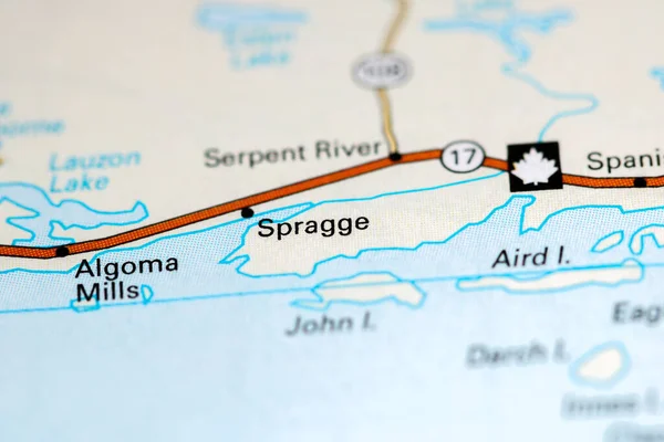 Spragge. Canada on a map