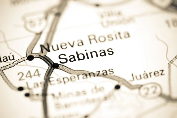 Sabinas México Sobre Mapa — Fotografia de Stock