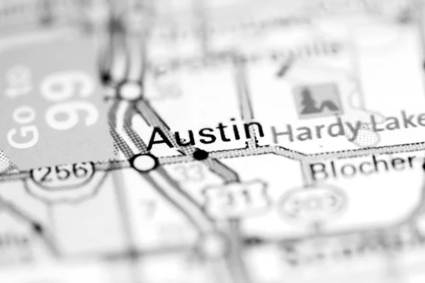 Austin Indiana Eeuu Mapa Geográfico —  Fotos de Stock