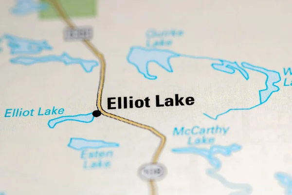 Elliot Lake Kanada Mapě — Stock fotografie