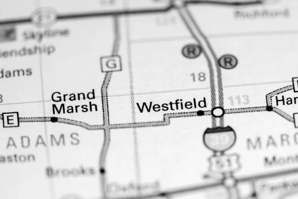 ウェストフィールドだ ウィスコンシン州 地図上のアメリカ — ストック写真
