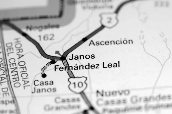 Janos México Mapa — Foto de Stock