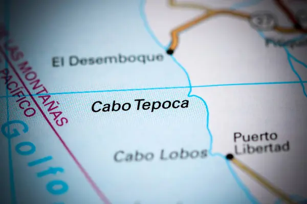 Cabo Tepoca. Mexico on a map