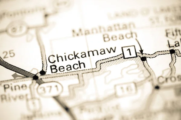 Pláž Chickamaw Minnesota Usa Mapě — Stock fotografie