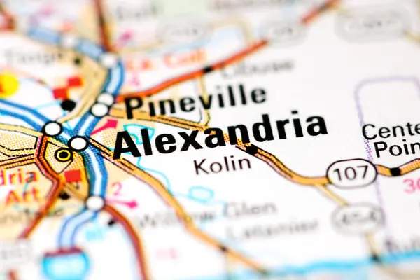 Alexandrië Louisiana Usa Een Kaart — Stockfoto
