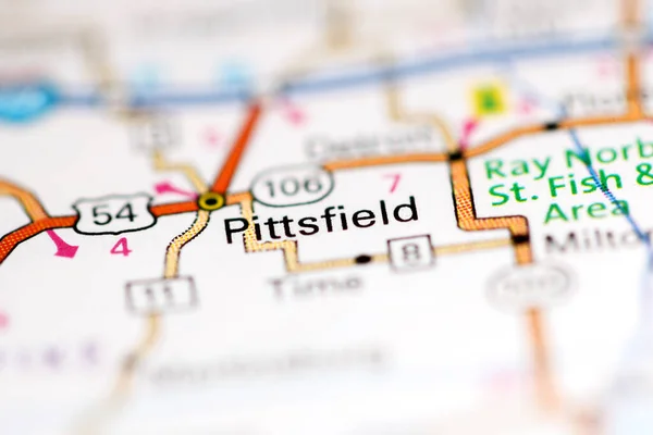 Pittsfield Illinois Usa Auf Einer Geografischen Karte — Stockfoto