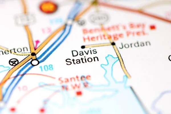 Estación Davis Augusta Eeuu Mapa — Foto de Stock