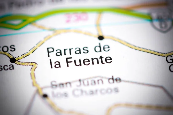 Parras Fuente México Sobre Mapa — Fotografia de Stock