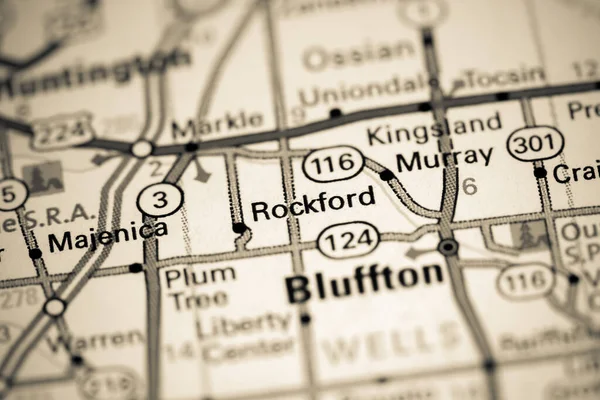 Rockford Indiana États Unis Sur Une Carte — Photo