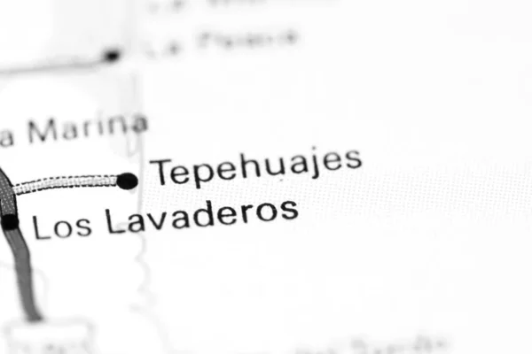 Tepehuajes México Sobre Mapa — Fotografia de Stock