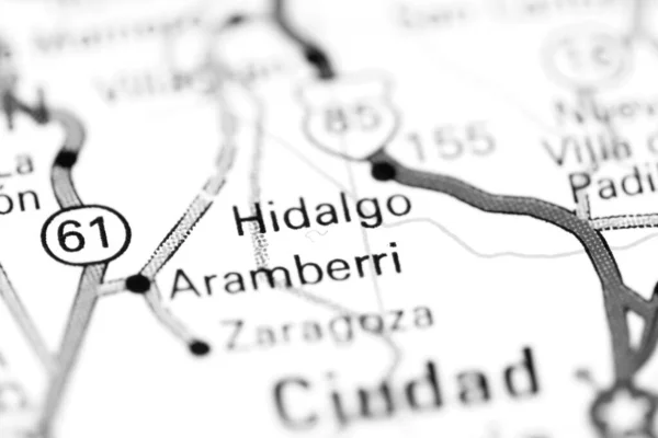 Hidalgo. Mexico on a map