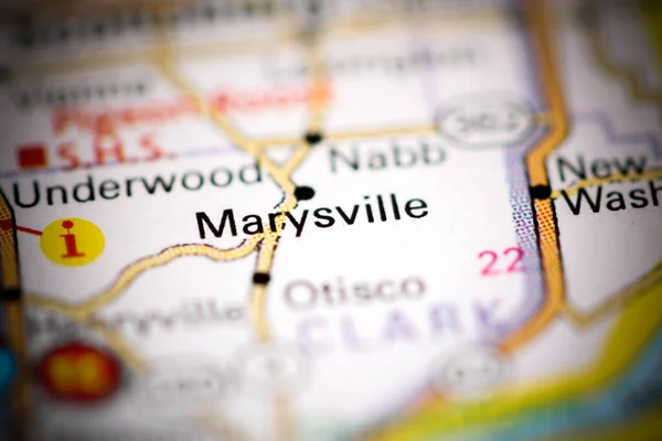 Marysville Indiana Abd Coğrafya Haritasında — Stok fotoğraf