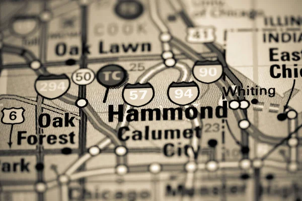 Hammond Illinois Stati Uniti Una Mappa — Foto Stock
