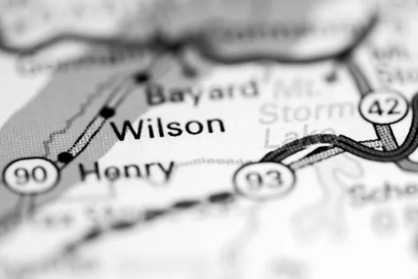 Met Wilson West Virginia Usa Een Aardrijkskundekaart — Stockfoto
