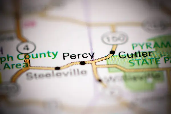 Percy Illinois Abd Coğrafya Haritasında — Stok fotoğraf