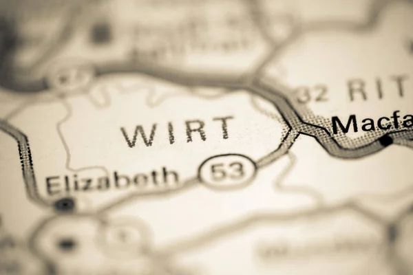 Wirt West Virginia Usa Auf Einer Geografischen Karte — Stockfoto