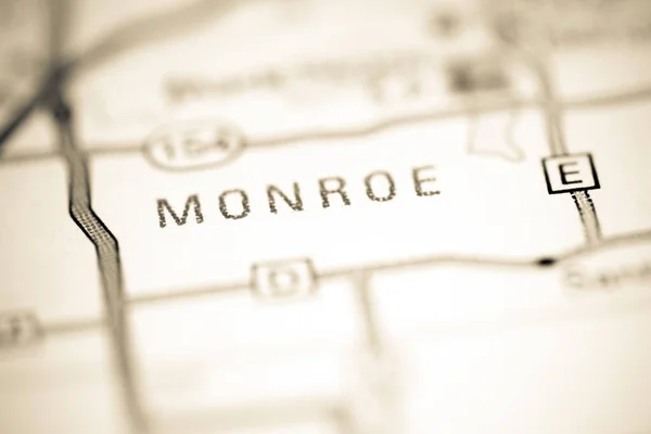 Met Monroe Missouri Usa Een Aardrijkskundekaart — Stockfoto