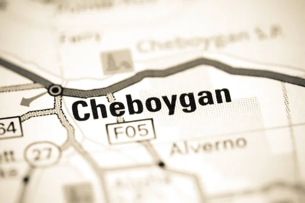 Cheboygan Michigan Usa Een Kaart — Stockfoto