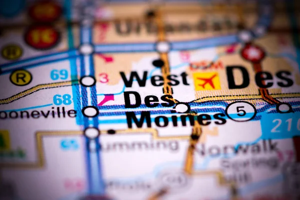 West Des Moines Iowa Stati Uniti Una Mappa — Foto Stock