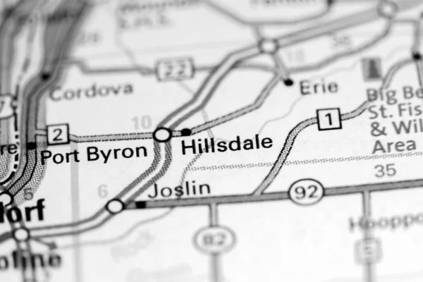 Hillsdale. Illinois. USA on a map