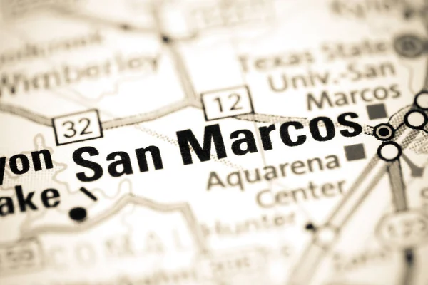 San Marcos. Texas. USA on a map