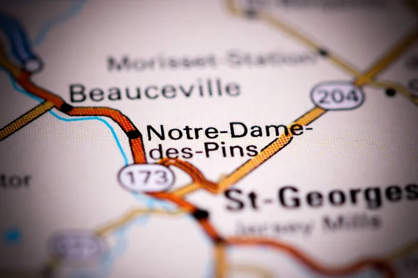 Notre Dame Des Pins Kanada Haritada — Stok fotoğraf