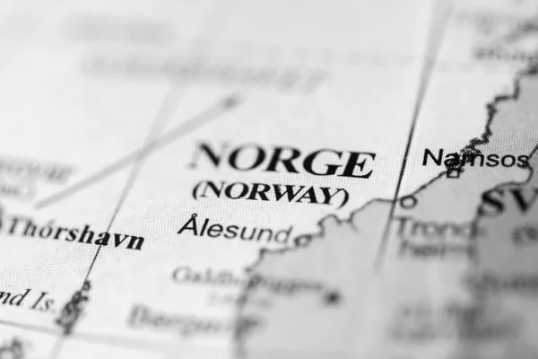 Норвегия Европа Географической Карте — стоковое фото