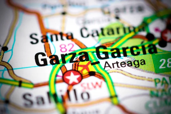 Garza Garcia. Mexico on a map