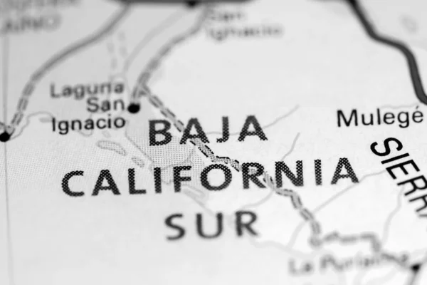 Baja California Sur. Mexico on a map