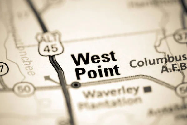 West Point Mississippi Usa Auf Einer Karte — Stockfoto