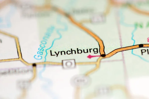 Lynchburg Misuri Eeuu Mapa Geográfico — Foto de Stock