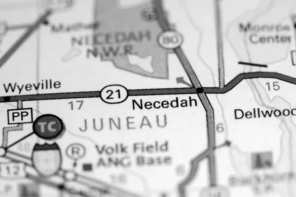 Necedah Wisconsin Usa Map — Stock Photo, Image