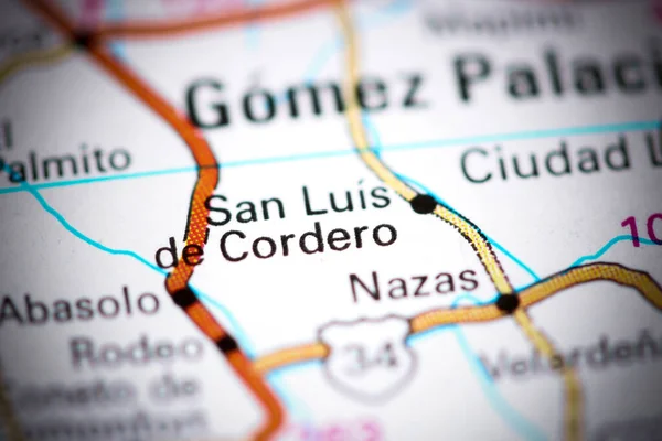 San Luis Cordero México Sobre Mapa — Fotografia de Stock