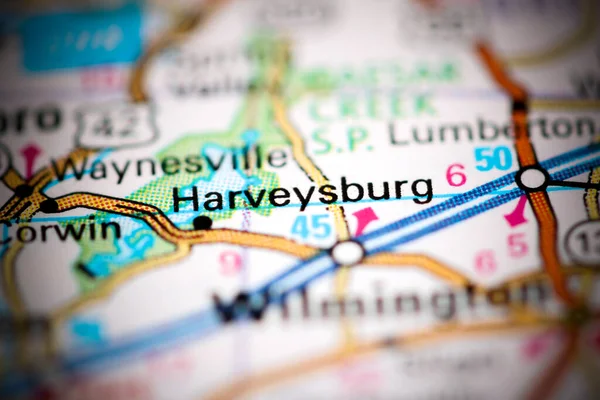 Harveysburg Ohio Eua Sobre Mapa Geografia — Fotografia de Stock