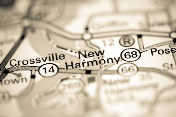 New Harmony Indiana Stati Uniti Una Mappa Geografica — Foto Stock