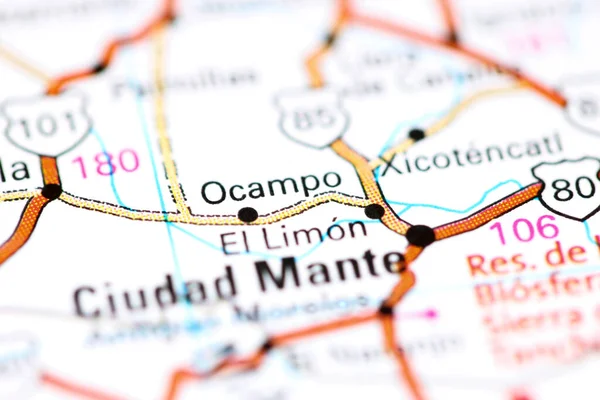 Ocampo. Mexico on a map