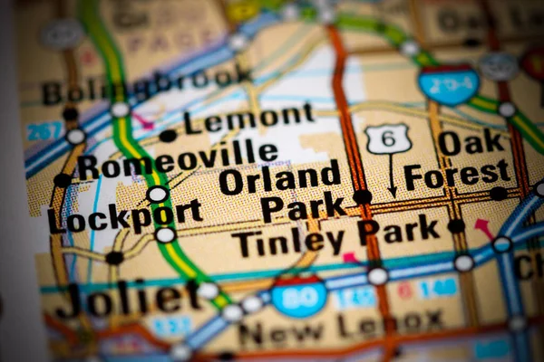 Orland Park. Illinois. USA on a map